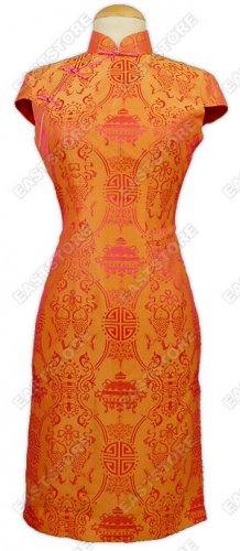 Traditional Double-Fishes Silk Cheongsam