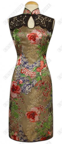 Fashionable Burn-out Silk Cheongsam