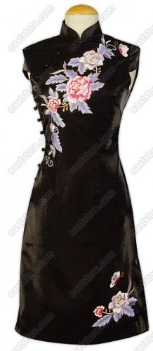 Stunning Floral Embroidered Silk Cheongsam
