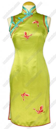 Stunning Butterfly Embroidered Silk Cheongsam