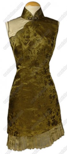 Fashionable Pied Magpie Brocade Cheongsam