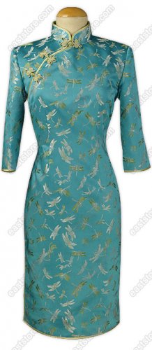 Traditional Dragonfly Silk Brocade Dress