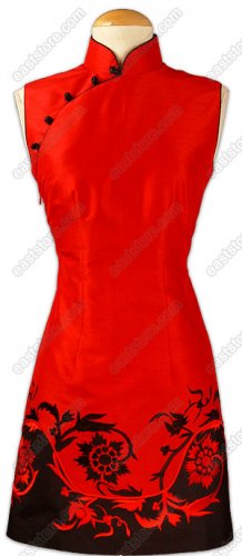 Unique Embroidered Silk Cheongsam