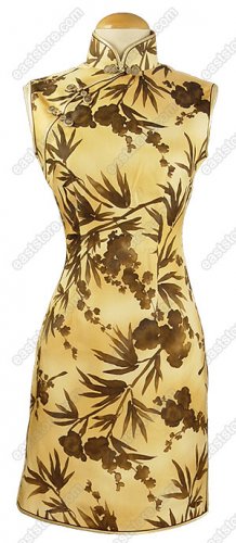 Floral Printed Silk Cheogsam