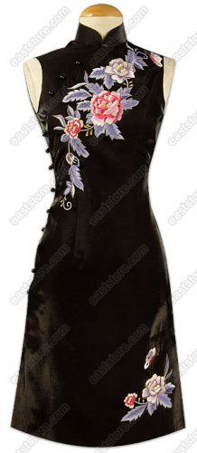 Stunning Floral Embroidered Silk Cheongsam