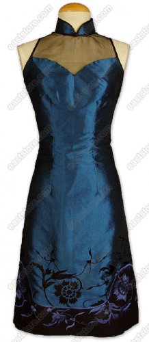 Unique Embroidered Silk Cheongsam
