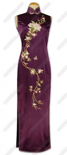 Stunning Tao Hua Embroidered Silk Cheongsam