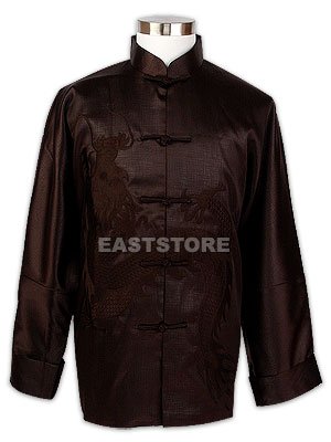 Oriental Brown Embroidered Dragon Jacket