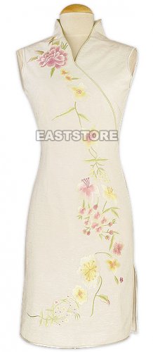 Entrancing V-neck Flower Embroidery Dress