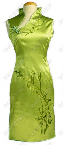 Unique Plum Blossom Embroidery Knee-Length Dress