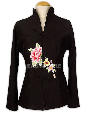 Black Floral Embroidery Jacket