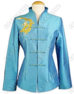 Lakeblue Embroidered Dragon Jackets