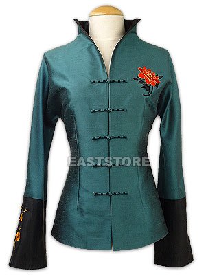 Graceful Embroidery Thai Silk Jacket