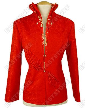 Jubilant Blossoming Rose Brocade Jacket