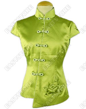 Exquisite Peony Embroidered Cap-Sleeve Blouse