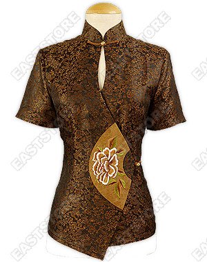 Peony Embroidered Xiang Yun Sha Blouse