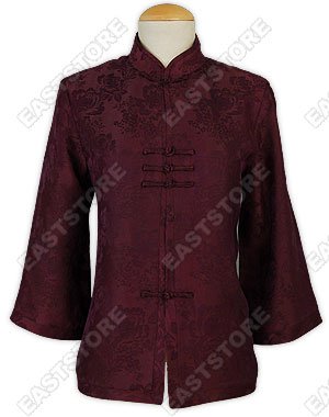 Peony Pattern Silk Blouse