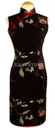 Linen Knee-Length Chinese Qipao