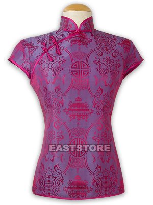 Double Fish Silk Chinese Blouse