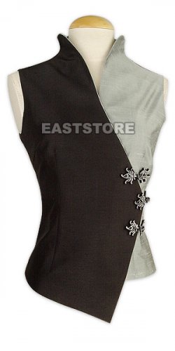 Two-tone Silk Sleeveless Blouse