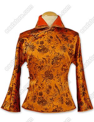Feminine Pied Magpie Brocade Blouse