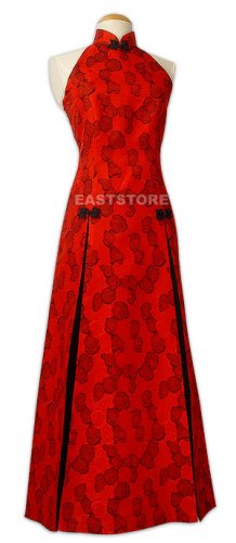 Red Rose Brocade Wedding Dress
