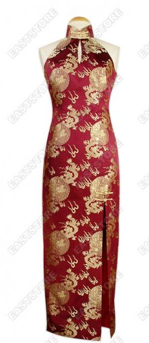 Chinese Flying Golden Dragon Cheongsam