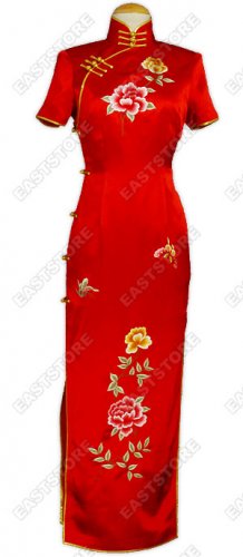 Traditional Die Wu Embroidered Silk Cheongsam