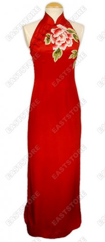 Splendid Peony Embroidered Silk Dress