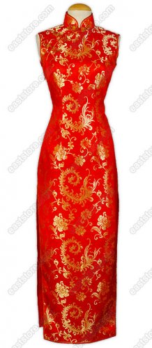 Jubilant Phoenix Tail Brocade Cheongsam