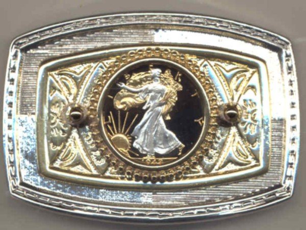 Walking Liberty Half Dollar Cut Coin Belt Buckle