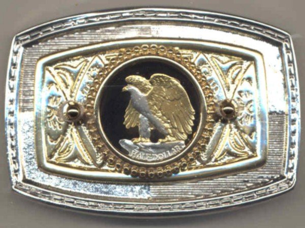 Statue of Liberty Cut Coin Belt Buckle Eagle