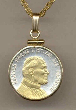 Pope John Paul II Coin Necklace