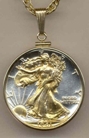 Walking Liberty Half Dollar Coin Necklace