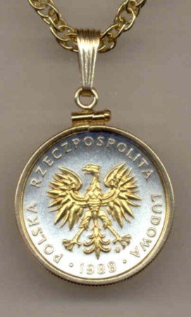 Polish 5 Zlotych Coin Necklace Poland