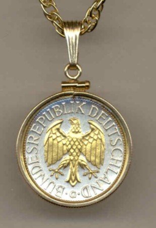 German 1 Mark Coin Necklace Pendant Germany