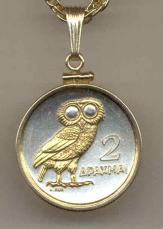 Owl Coin Necklace Pendant