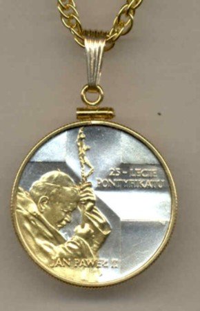 Pope John Paul II Coin Necklace Poland