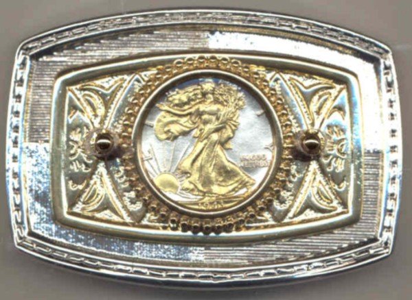 Walking Liberty Half Dollar Coin Belt Buckle