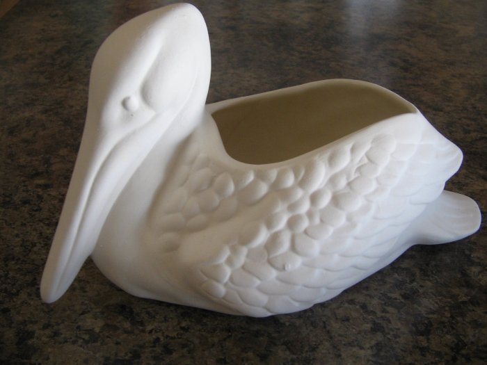 Pelican Planter Flower Pot Bisque Ready To Paint