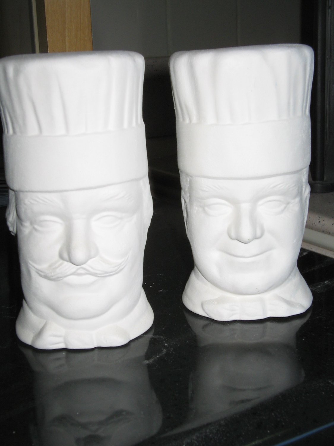 Chef Salt and Pepper Shakers Ready To Paint Ceramic Bisque U Paint