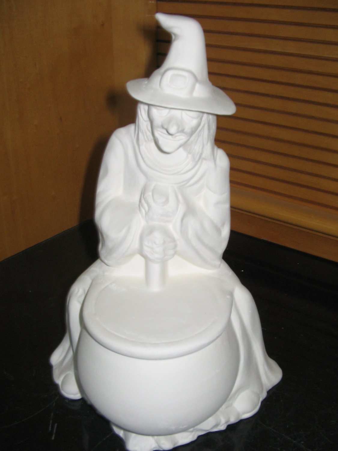 Ceramic Witch With Cauldron U Paint Bisque Halloween Witch