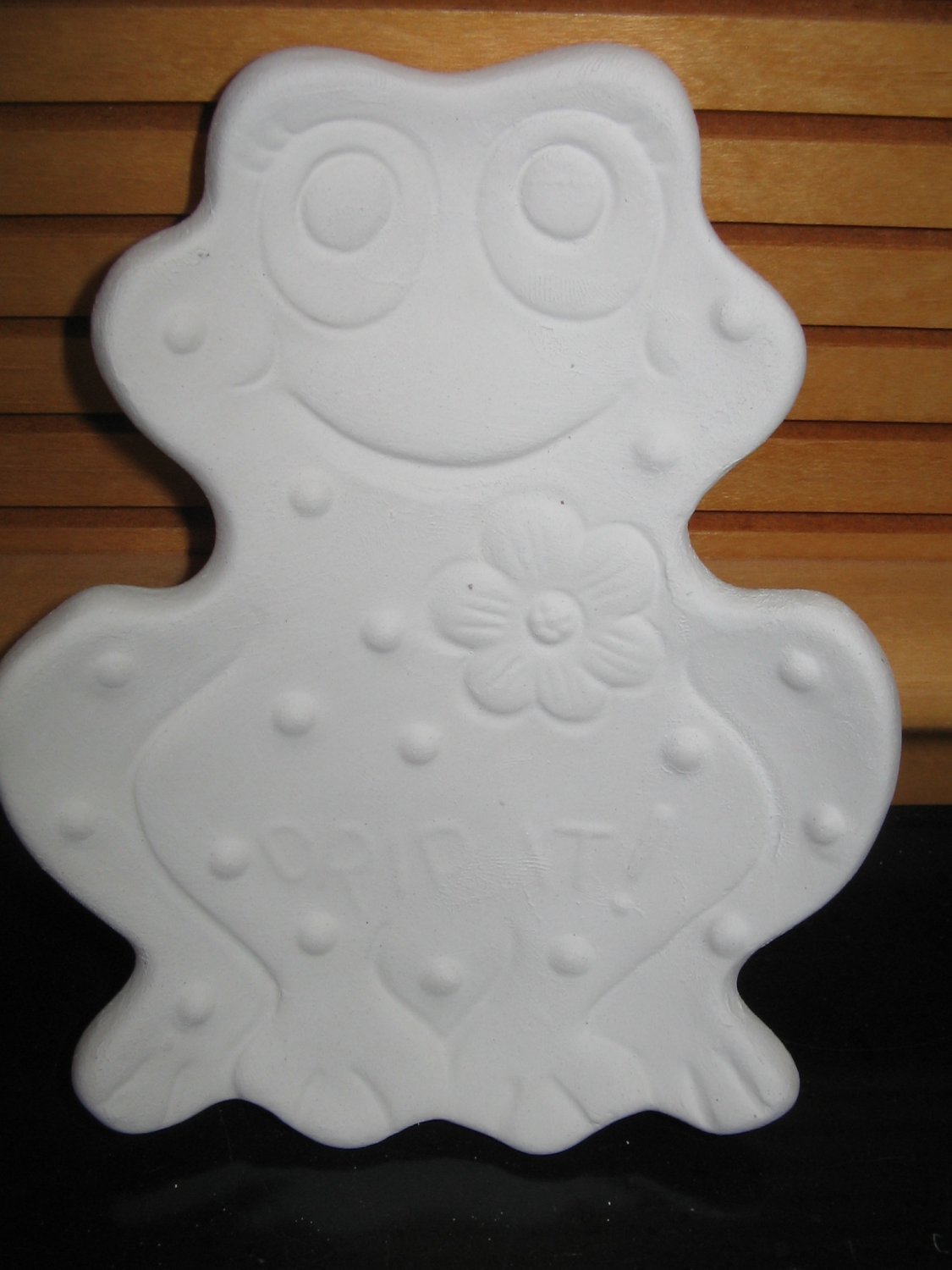 U Paint Frog Spoon Rest "Drip It" Ready To Paint Ceramic Bisque