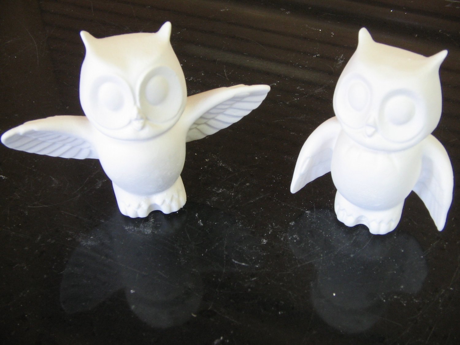 Pair Mini Owls Ready To Paint Ceramic Bisque U Paint Ceramics