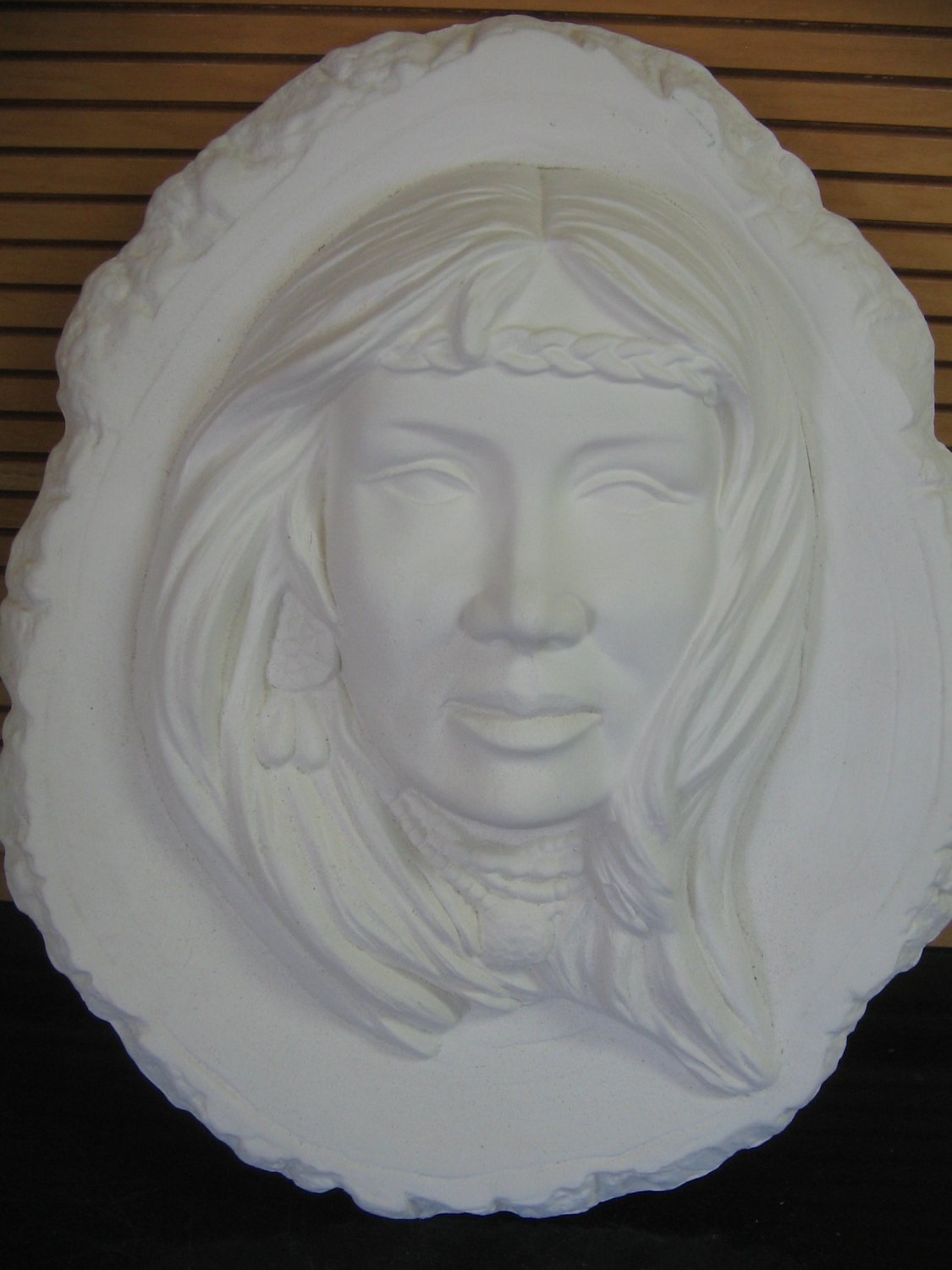 Ready To Paint Indian Maiden Wall Plaque Ceramic Bisque U Paint