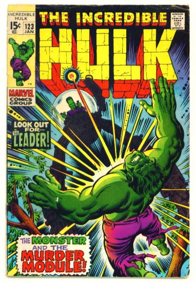 INCREDIBLE HULK #123 Marvel Comics 1970 Hulk versus The Leader