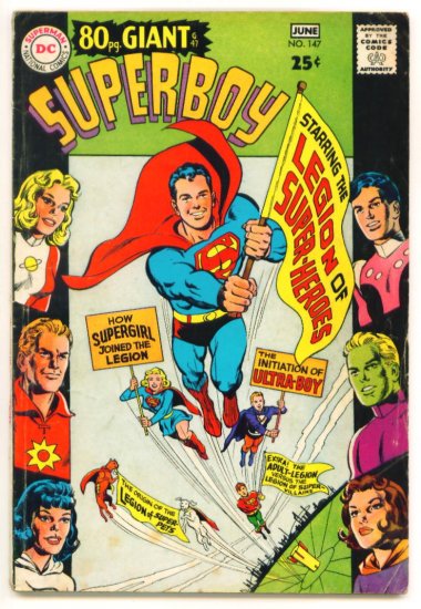 SUPERBOY #147 DC Comics 1968 80 Page GIANT Origin LEGION of SUPER-HEROES