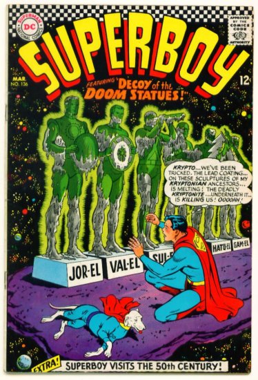 SUPERBOY #136 DC Comics 1967 White Kryptonite