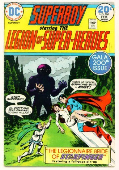 SUPERBOY #200 DC Comics 1974 LEGION of SUPERHEROES