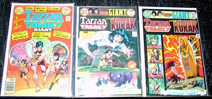 TARZAN FAMILY Lot of 3 DC Comics #60 #65 #66 1970's